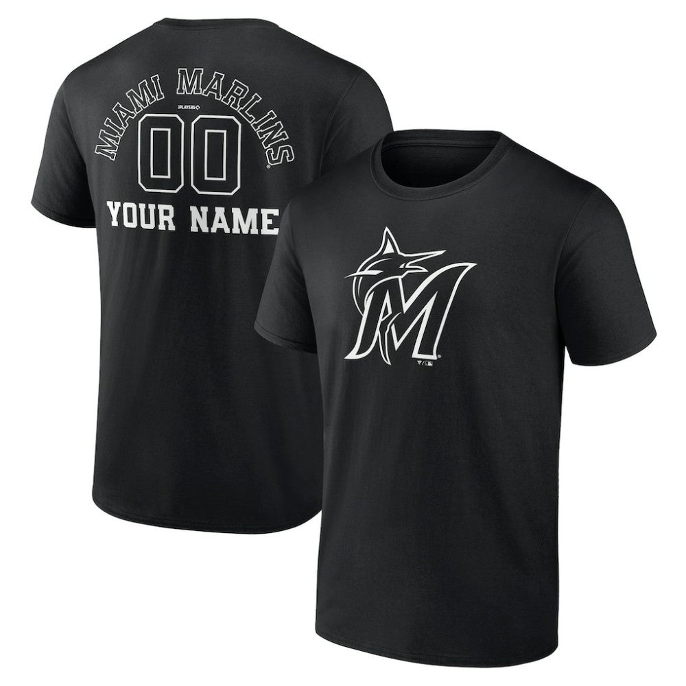 Miami Marlins Monochrome Personalized Name & Number T-Shirt discount