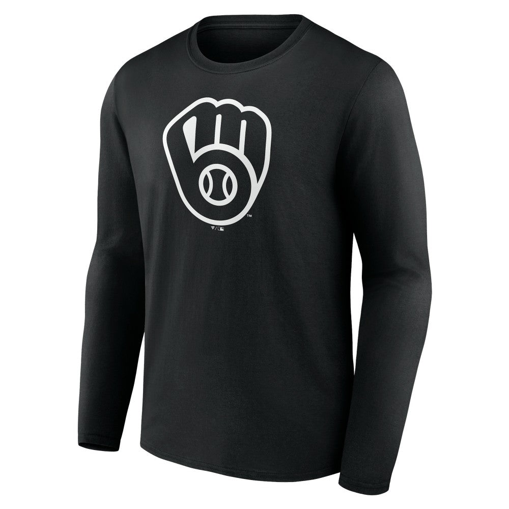 Milwaukee Brewers Monochrome Personalized Name & Number Long Sleeve T-Shirt Near Me