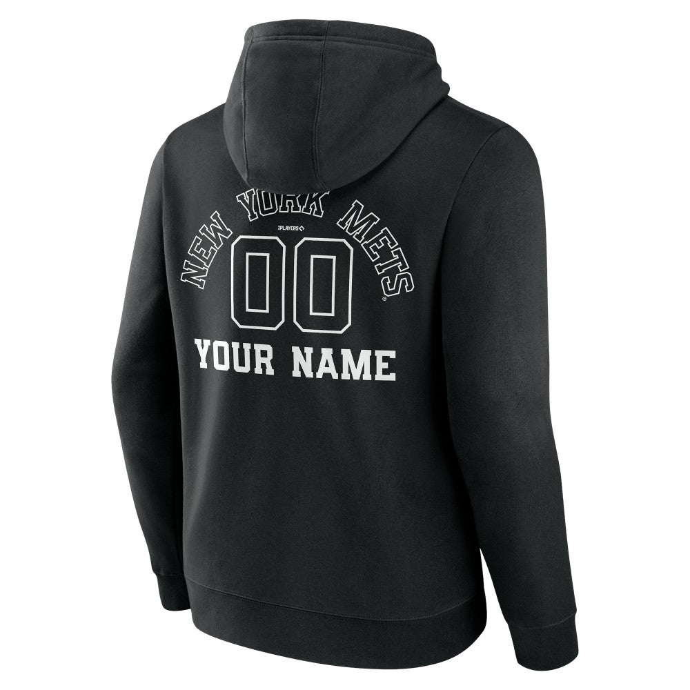New York Mets Monochrome Personalized Name & Number Pullover Hoodie Clearance