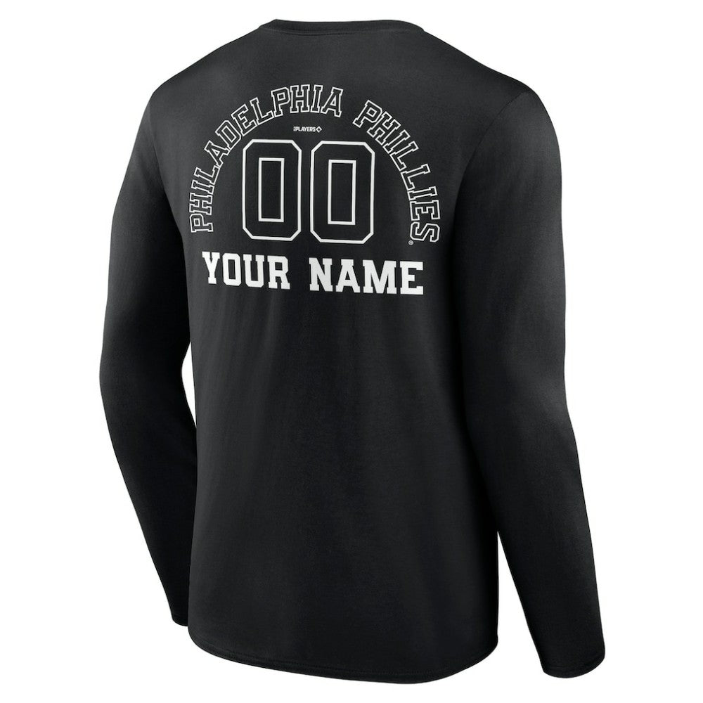 Philadelphia Phillies Monochrome Personalized Name & Number Long Sleeve T-Shirt Online