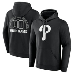 Philadelphia Phillies Monochrome Personalized Name & Number Pullover Hoodie Clearance