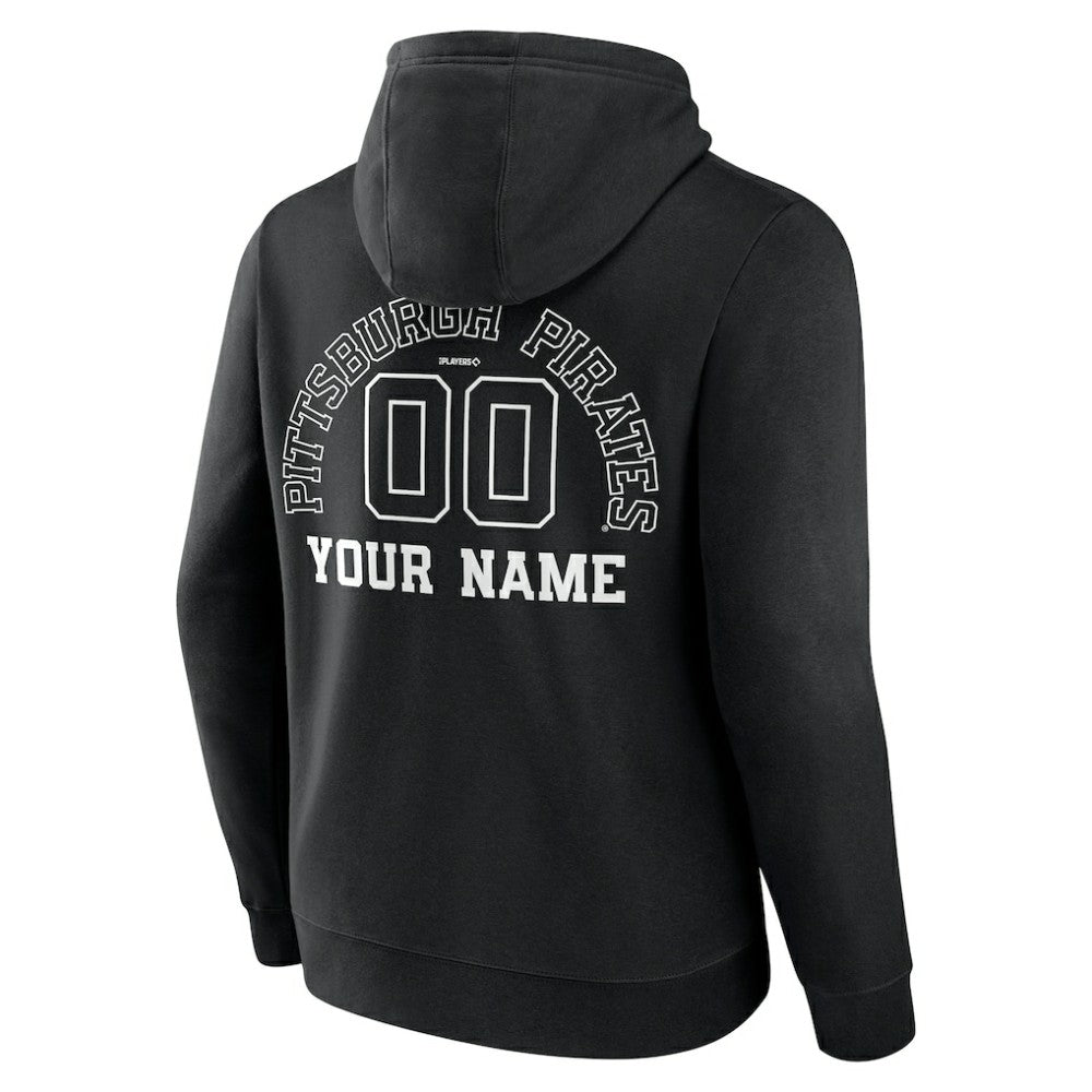 Pittsburgh Pirates Monochrome Personalized Name & Number Pullover Hoodie for sale