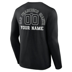 San Francisco Giants Monochrome Personalized Name & Number Long Sleeve T-Shirt Online
