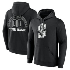 Seattle Mariners Monochrome Personalized Name & Number Pullover Hoodie Online