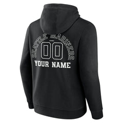 Seattle Mariners Monochrome Personalized Name & Number Pullover Hoodie Online