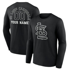 St. Louis Cardinals Monochrome Personalized Name & Number Long Sleeve T-Shirt Near Me