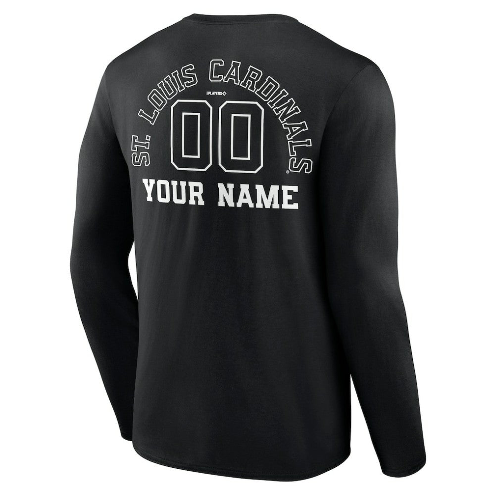 St. Louis Cardinals Monochrome Personalized Name & Number Long Sleeve T-Shirt Near Me