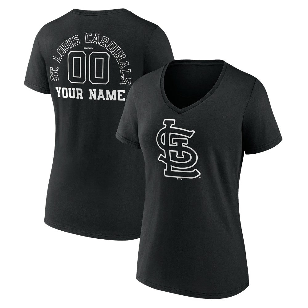 St. Louis Cardinals Women's Monochrome Personalized Name & Number V-Neck T-Shirt Online