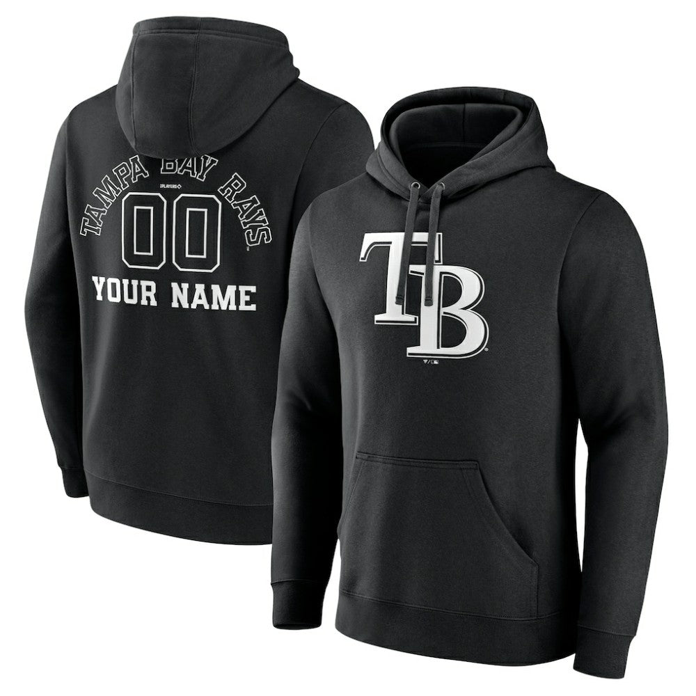 Tampa Bay Rays Monochrome Personalized Name & Number Pullover Hoodie discount