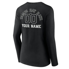 Tampa Bay Rays Women's Monochrome Personalized Name & Number Long Sleeve V-Neck T-Shirt Lifestyle