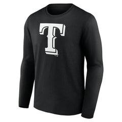 Texas Rangers Monochrome Personalized Name & Number Long Sleeve T-Shirt Sale