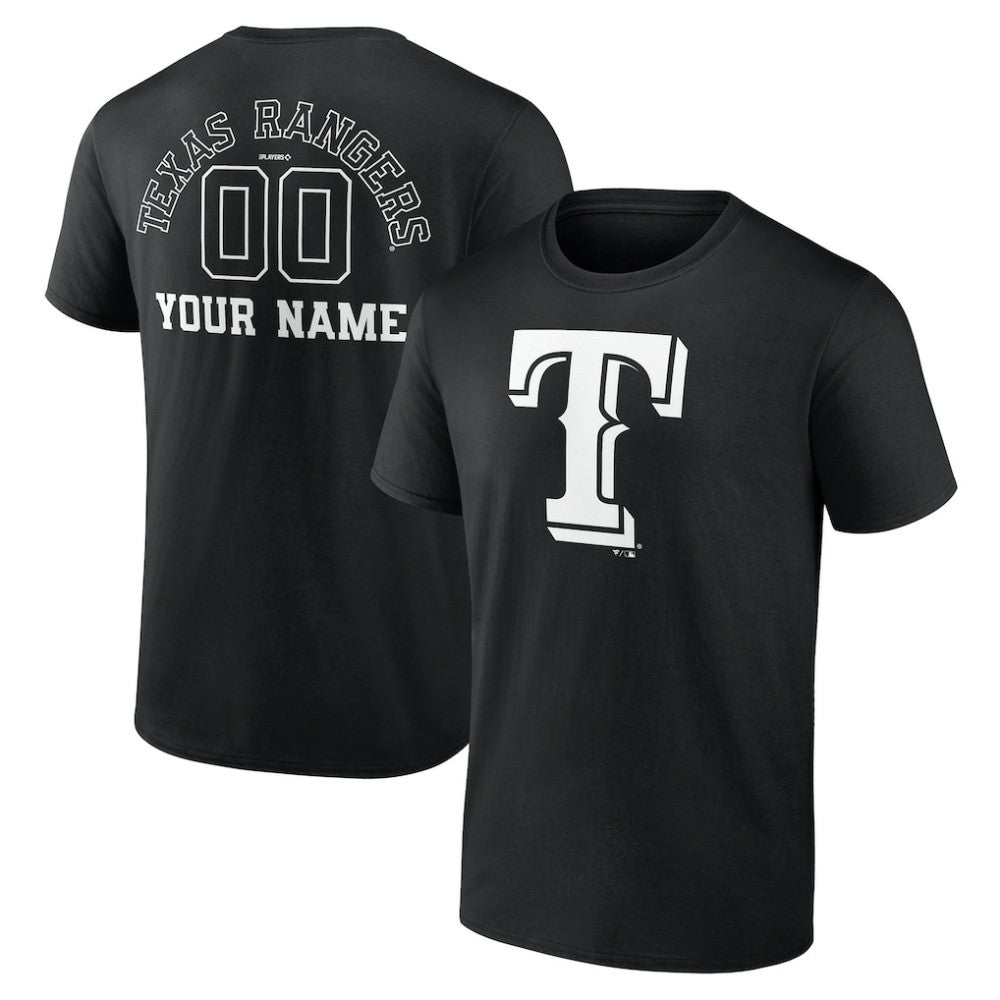 Texas Rangers Monochrome Personalized Name & Number T-Shirt Online