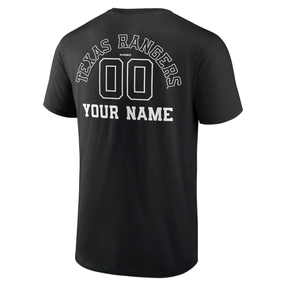 Texas Rangers Monochrome Personalized Name & Number T-Shirt Online