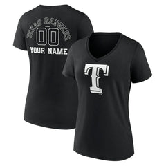 Texas Rangers Women's Monochrome Personalized Name & Number V-Neck T-Shirt Near Me