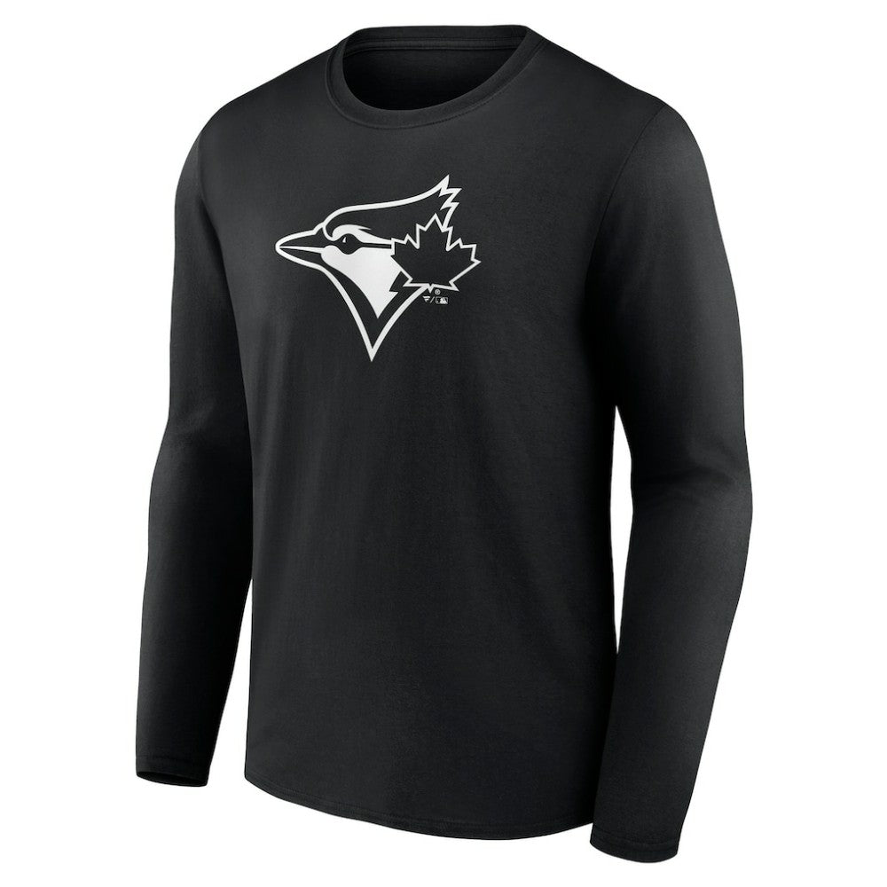 Toronto Blue Jays Monochrome Personalized Name & Number Long Sleeve T-Shirt On Sale