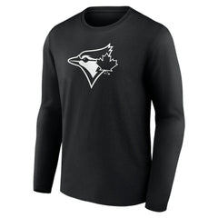 Toronto Blue Jays Monochrome Personalized Name & Number Long Sleeve T-Shirt On Sale