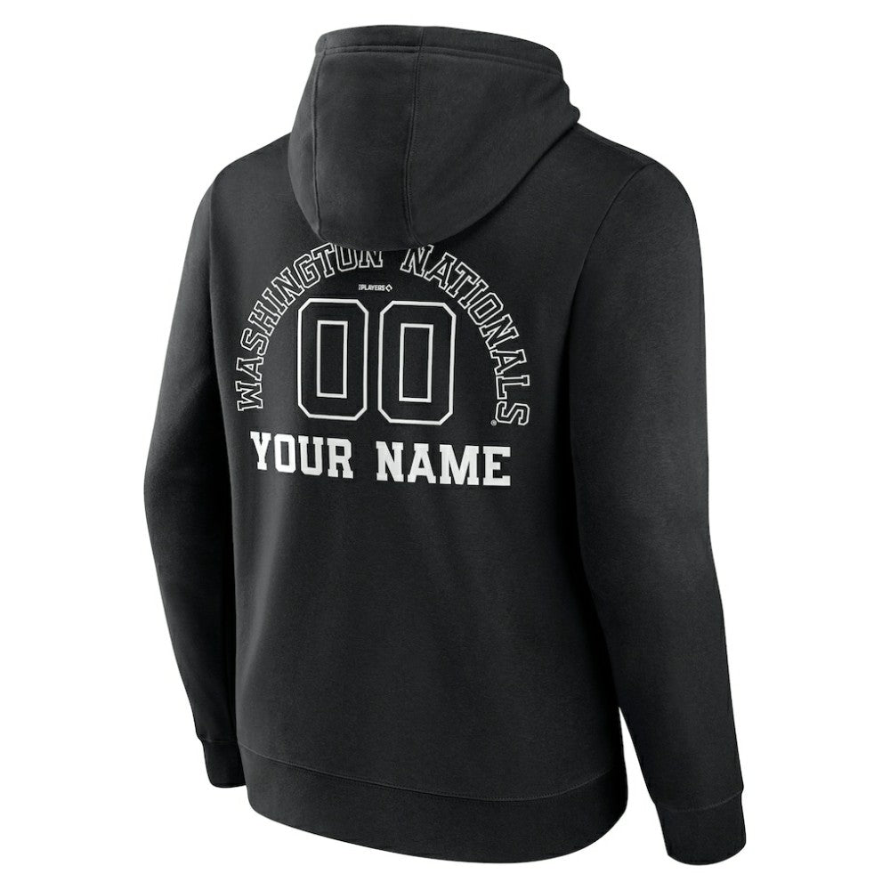 Washington Nationals Monochrome Personalized Name & Number Pullover Hoodie Clearance