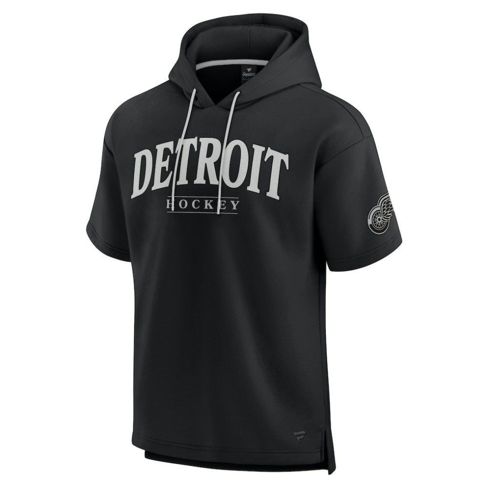 Detroit Red Wings - Fanatics Elements Ready Short Sleeve Pullover Hoodie Black