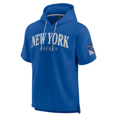 New York Rangers Fanatics Elements Ready Short Sleeve Pullover Hoodie Blue