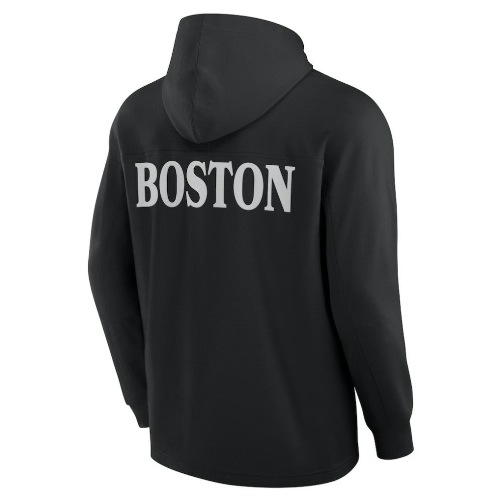 Boston Bruins Fanatics Elements Blaze Tri-Blend Long Sleeve Hoodie T-Shirt Black