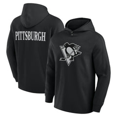 Pittsburgh Penguins Fanatics Elements Blaze Tri-Blend Long Sleeve Hoodie T-Shirt Black