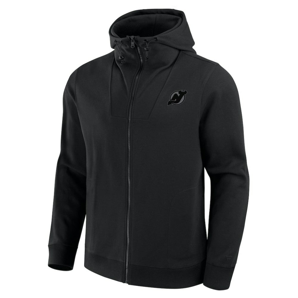 New Jersey Devils - Fanatics Elements Tonal Primary Tri-Blend Full-Zip Hoodie Black