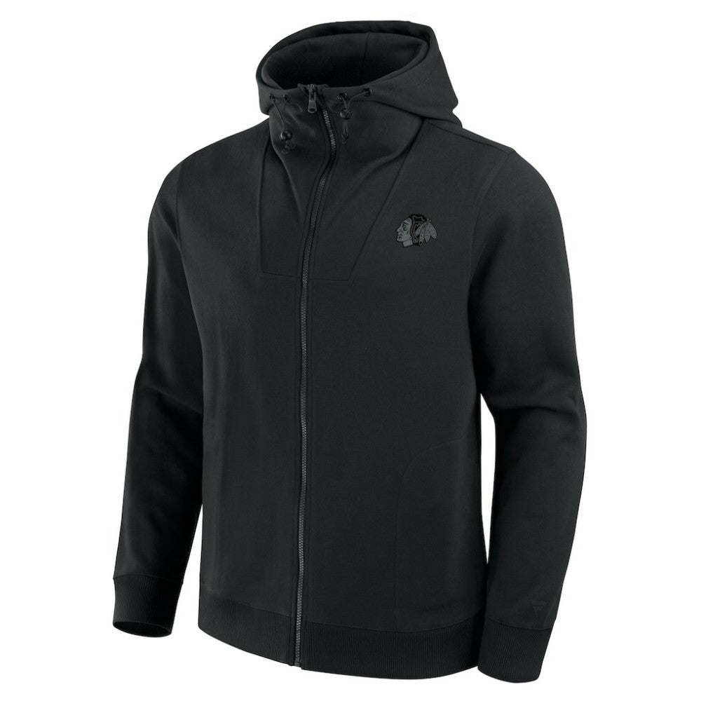 Chicago Blackhawks Fanatics Elements Tonal Primary Tri-Blend Full-Zip Hoodie Black