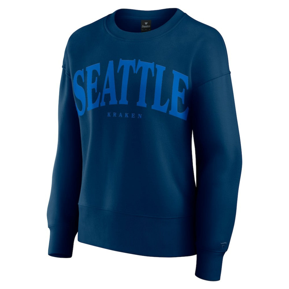 Seattle Kraken Fanatics Women's Elements Flow Pullover Sweatshirt Navy