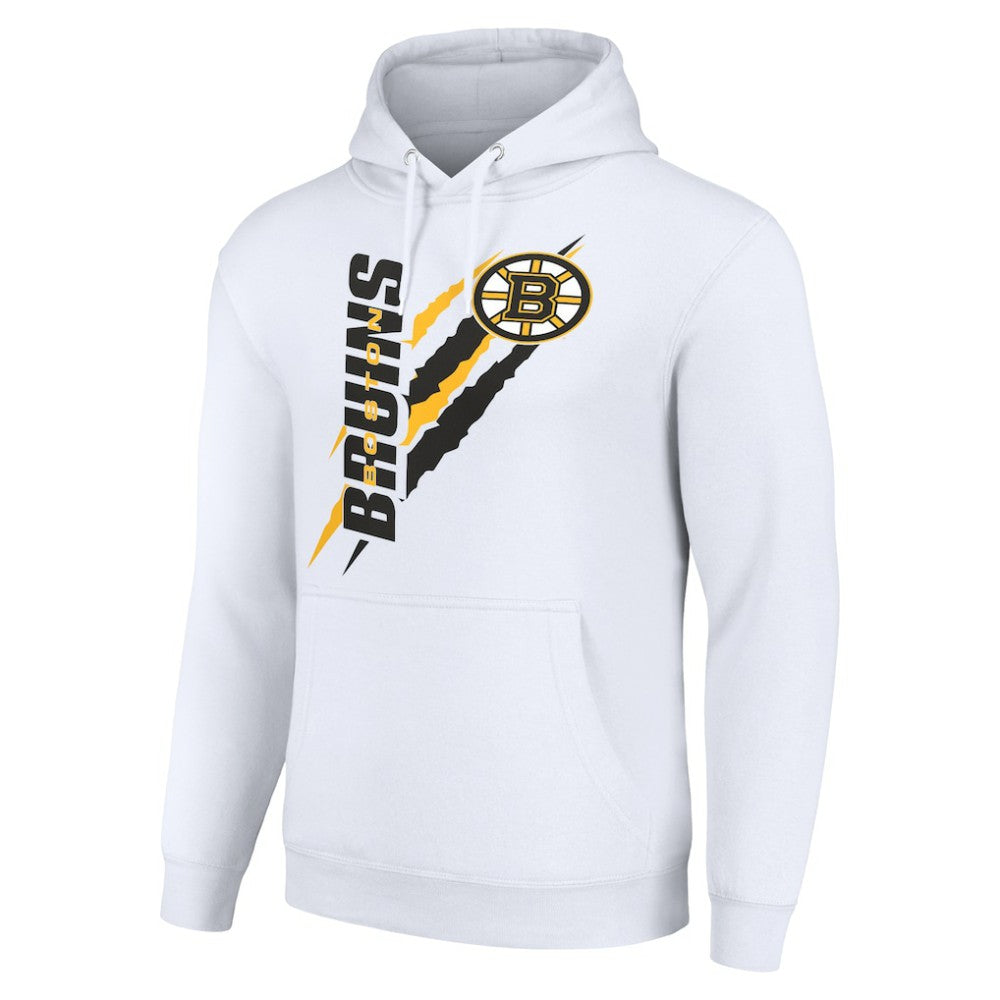 Boston Bruins Starter Color Scratch Fleece Pullover Hoodie White