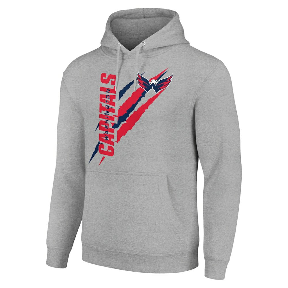 Washington Capitals Starter Color Scratch Fleece Pullover Hoodie Heather Gray
