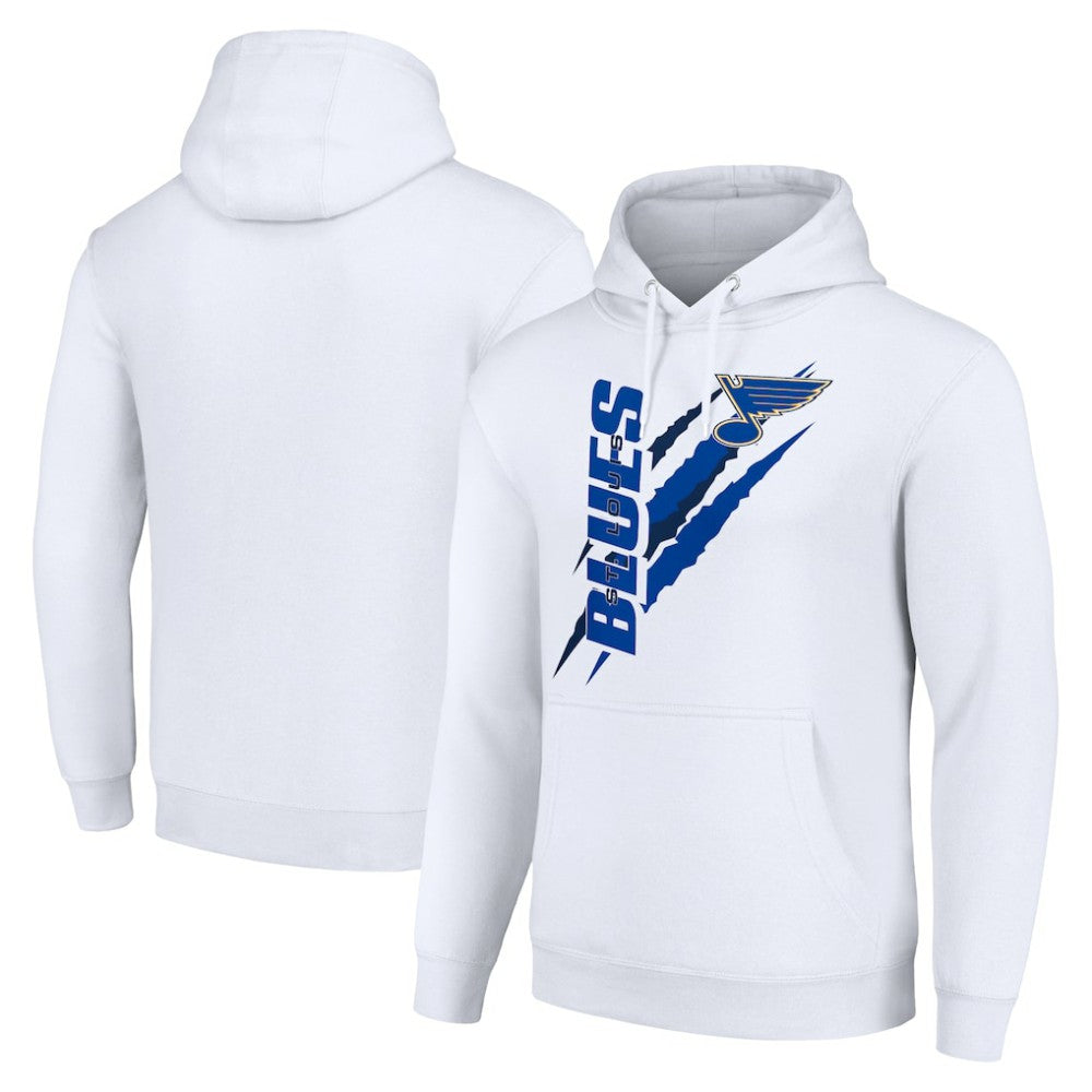 St. Louis Blues - Starter Color Scratch Fleece Pullover Hoodie White