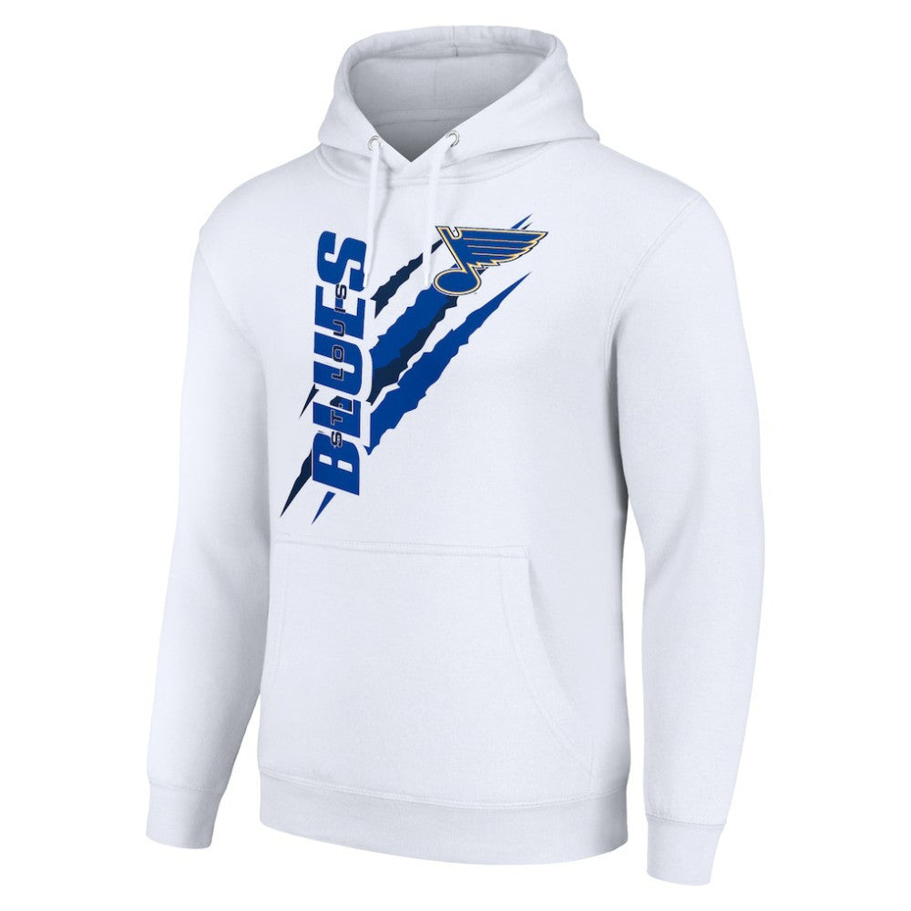 St. Louis Blues - Starter Color Scratch Fleece Pullover Hoodie White