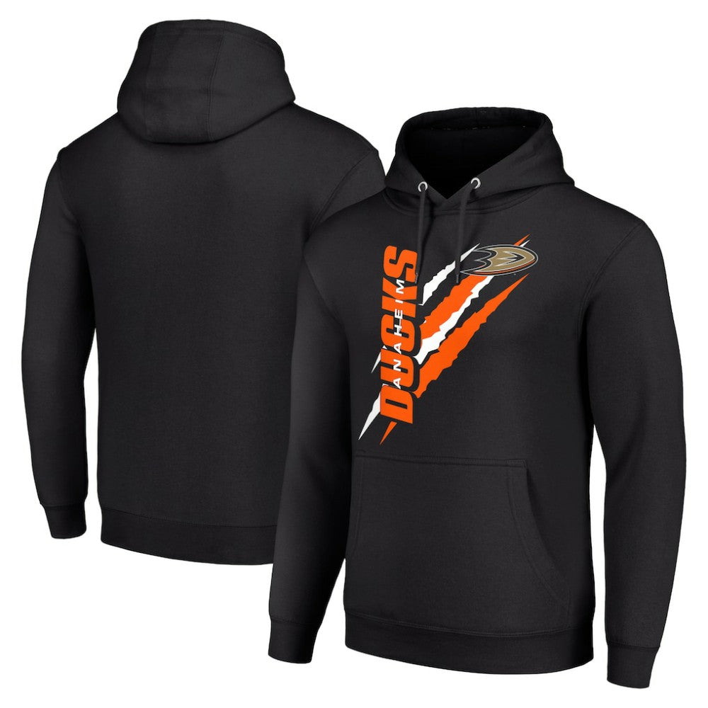 Anaheim Ducks - Starter Color Scratch Fleece Pullover Hoodie Black