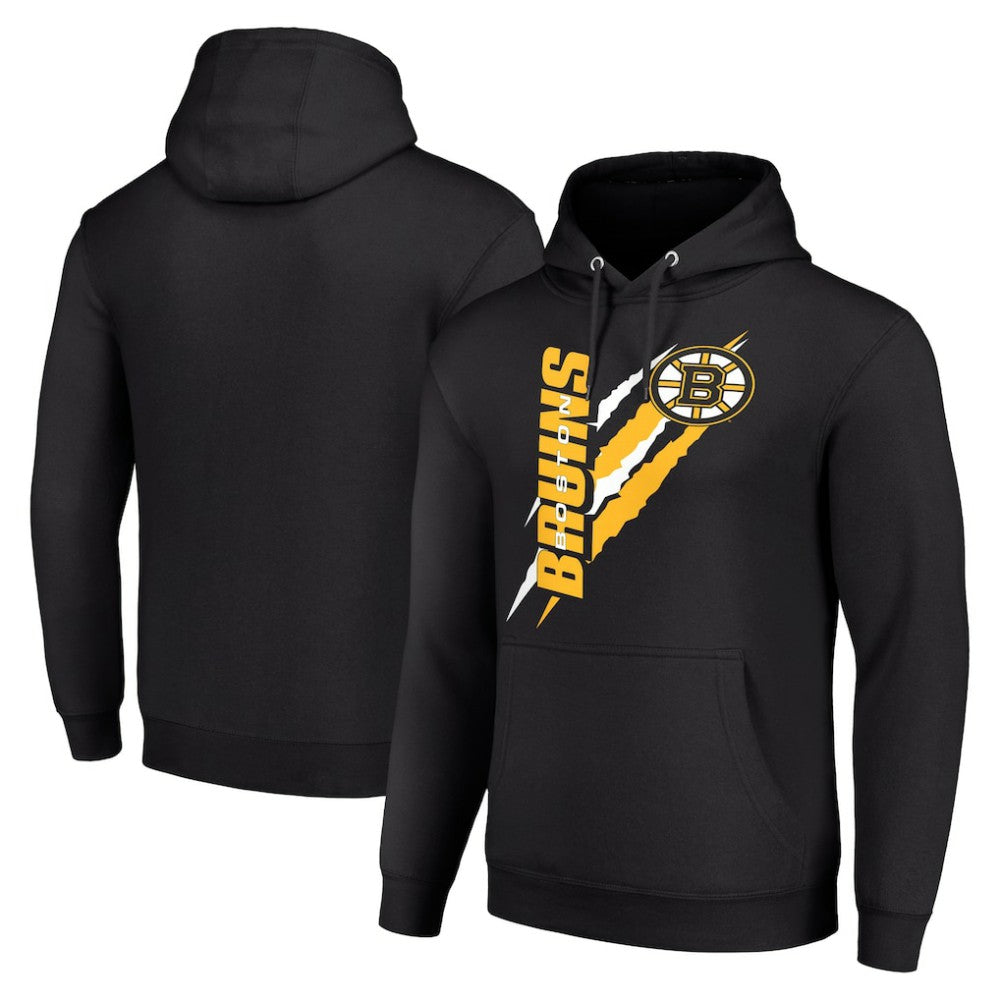 Boston Bruins Starter Color Scratch Fleece Pullover Hoodie Black