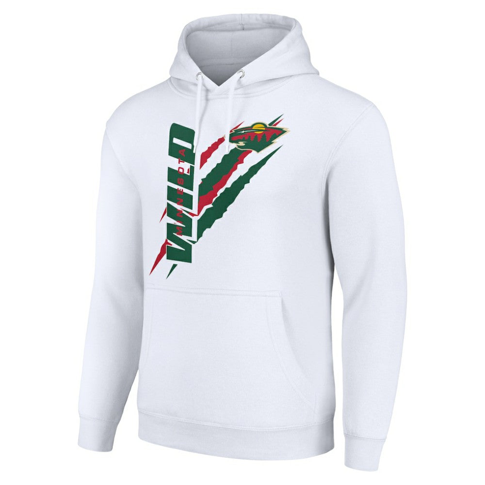 Minnesota Wild - Starter Color Scratch Fleece Pullover Hoodie White