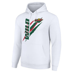 Minnesota Wild - Starter Color Scratch Fleece Pullover Hoodie White