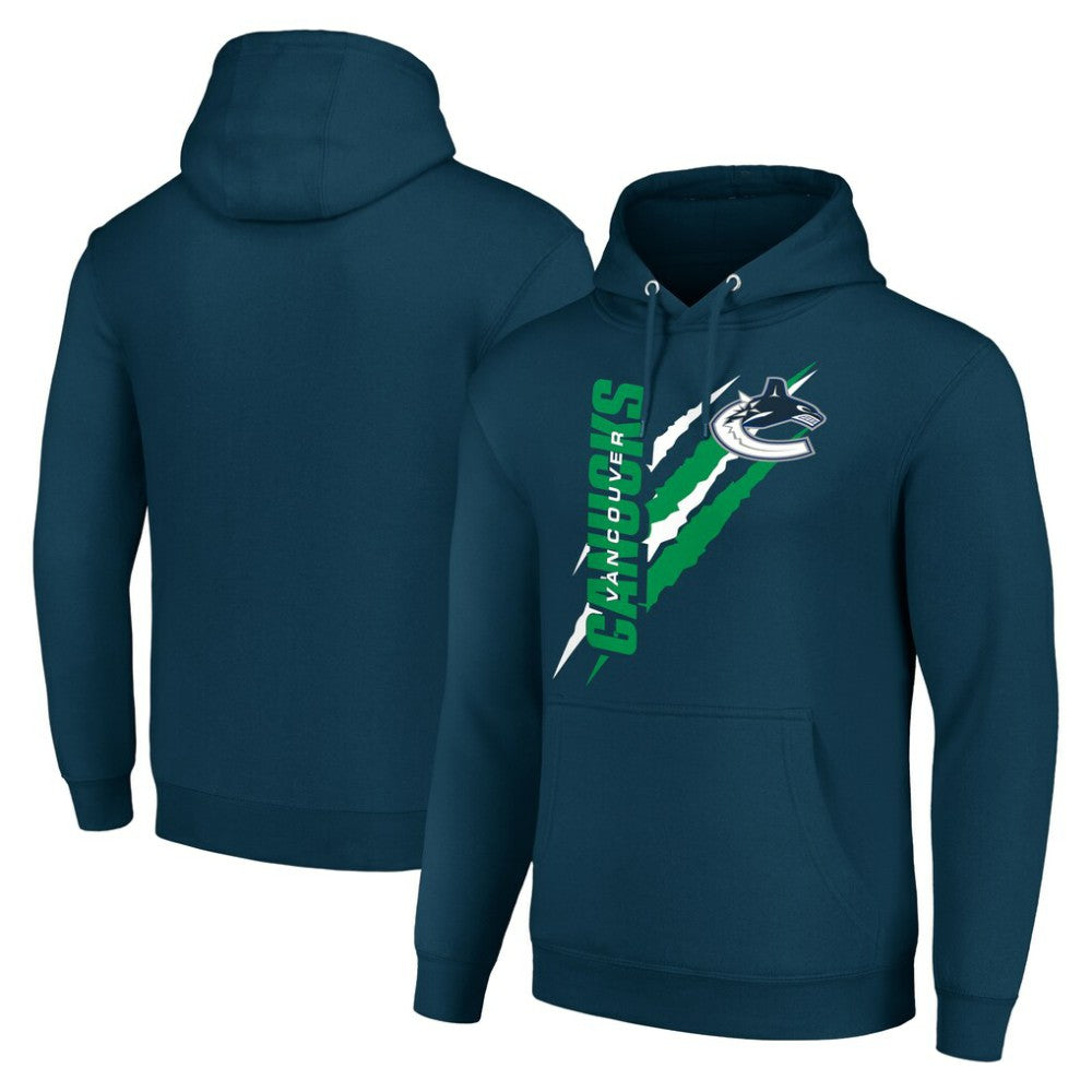 Vancouver Canucks - Starter Color Scratch Fleece Pullover Hoodie Blue