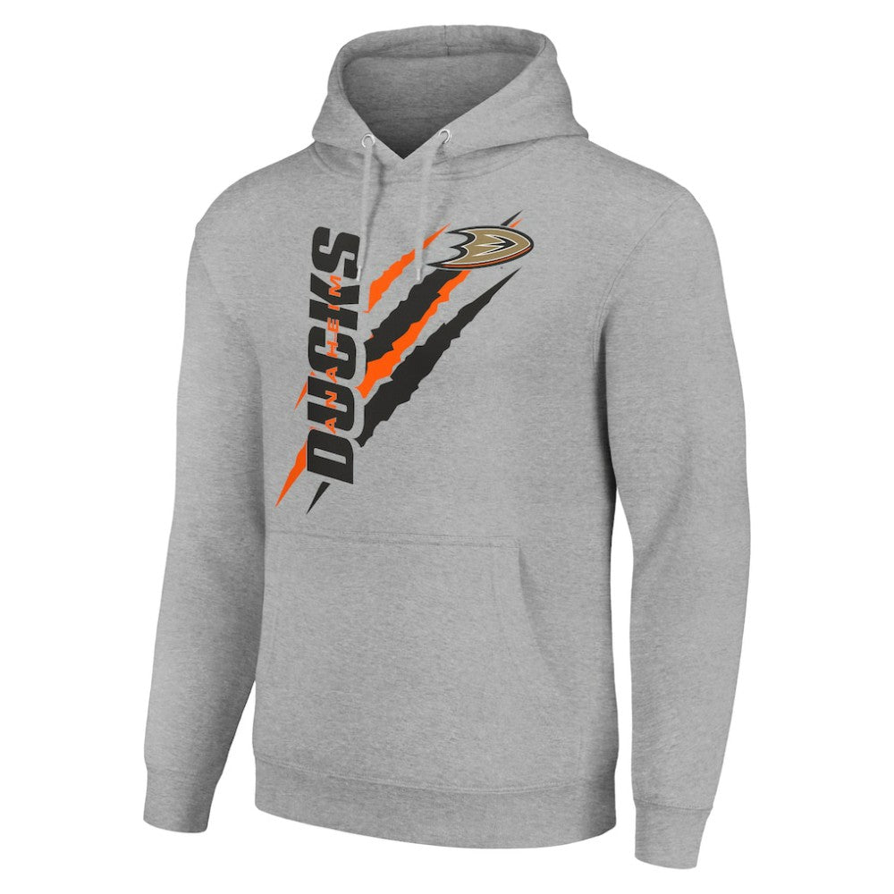 Anaheim Ducks - Starter Color Scratch Fleece Pullover Hoodie Heather Gray