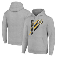 Boston Bruins Starter Color Scratch Fleece Pullover Hoodie Heather Gray