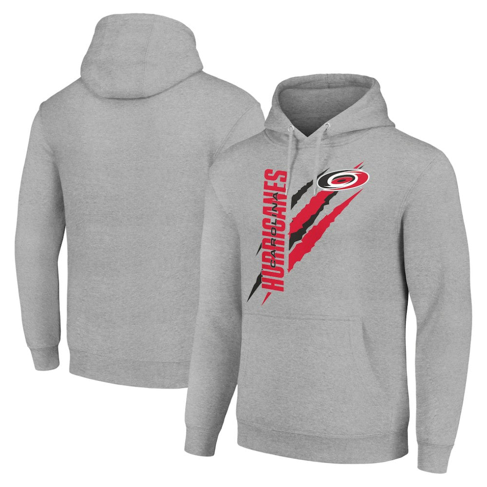 Carolina Hurricanes - Starter Color Scratch Fleece Pullover Hoodie Heather Gray