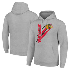 Chicago Blackhawks Starter Color Scratch Fleece Pullover Hoodie Heather Gray