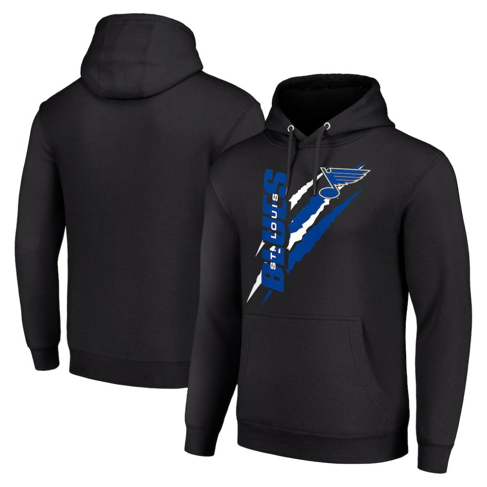 St. Louis Blues - Starter Color Scratch Fleece Pullover Hoodie Black