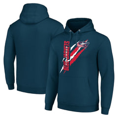 Columbus Blue Jackets - Starter Color Scratch Fleece Pullover Hoodie Blue