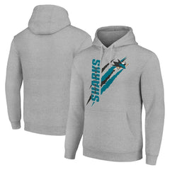 San Jose Sharks - Starter Color Scratch Fleece Pullover Hoodie Heather Gray