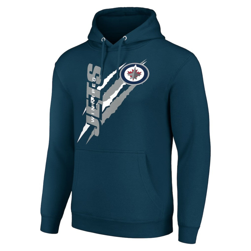Winnipeg Jets - Starter Color Scratch Fleece Pullover Hoodie Blue