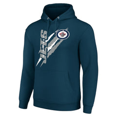 Winnipeg Jets - Starter Color Scratch Fleece Pullover Hoodie Blue