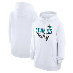San Jose Sharks - G-III 4Her by Carl Banks Women's Team Fleece Pullover Hoodie White