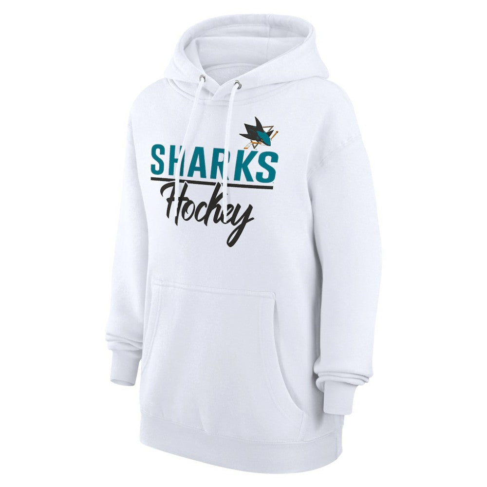 San Jose Sharks - G-III 4Her by Carl Banks Women's Team Fleece Pullover Hoodie White