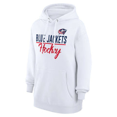 Columbus Blue Jackets - G-III 4Her by Carl Banks Women's Team Fleece Pullover Hoodie White
