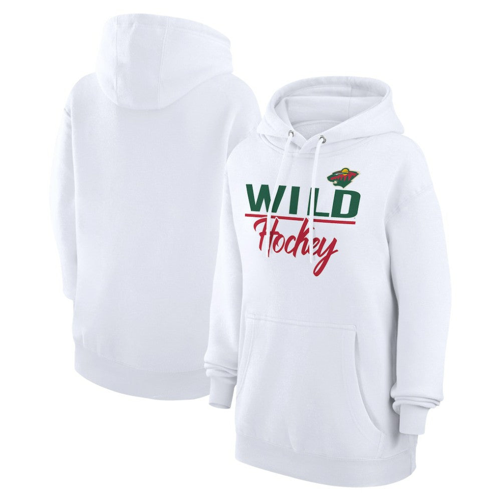 Minnesota Wild - G-III 4Her by Carl Banks Women's Team Fleece Pullover Hoodie White